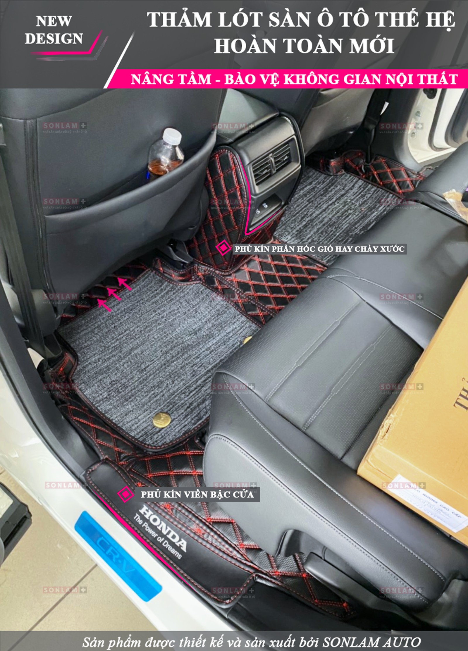 Thảm lót sàn ô tô Honda CR-V 2024-2025 (Bản thường - 7 chỗ)