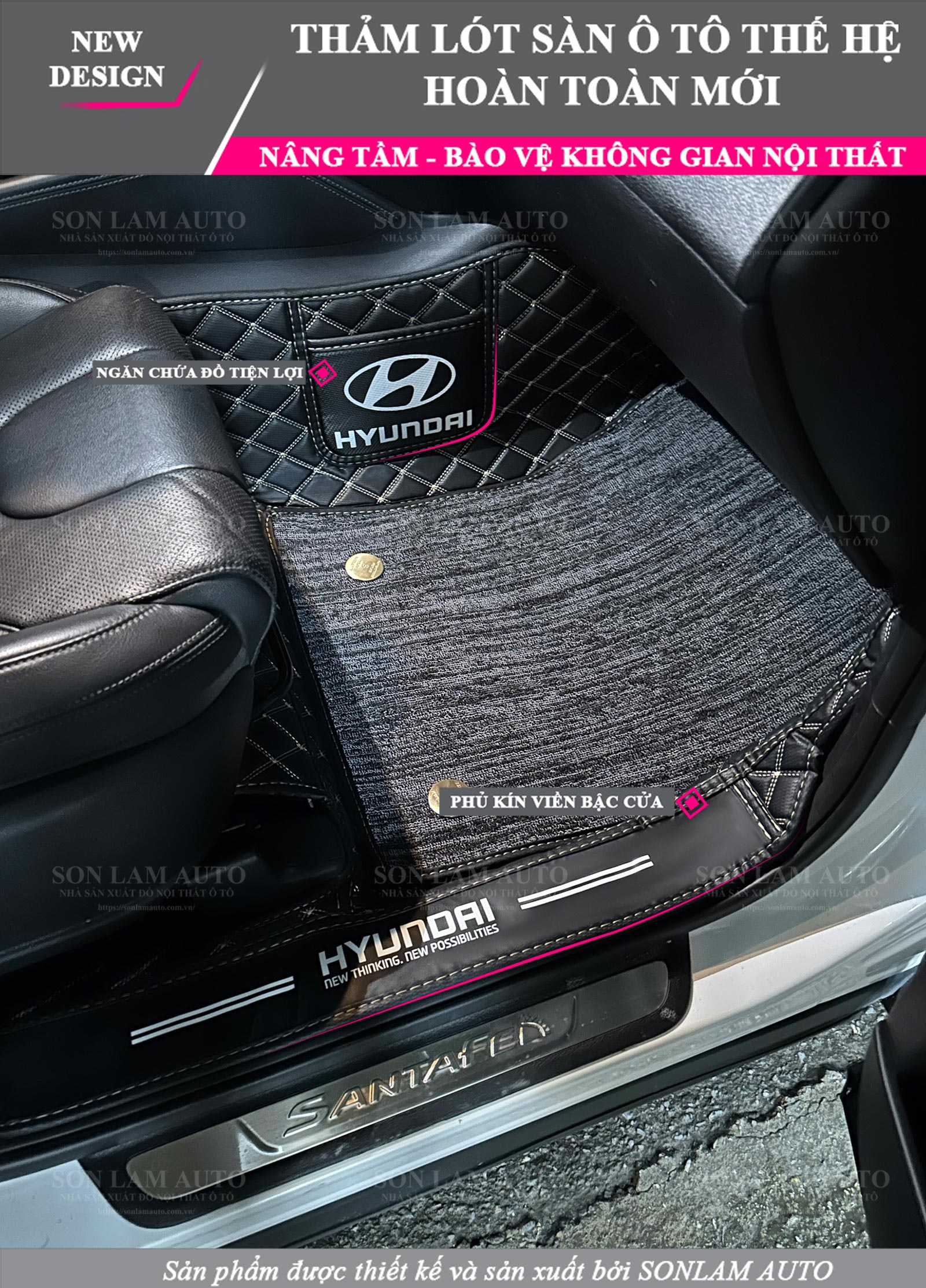 Thảm lót sàn ô tô Hyundai Santafe 2019-2020